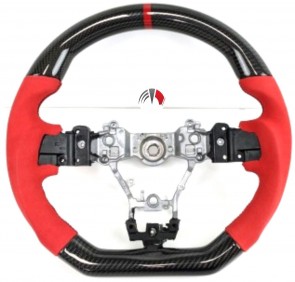 Carbon Alcantara Red Steering Wheel Subaru sti 2014/19