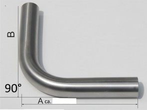 Chromstahl Auspuff Rohrbogen 90°