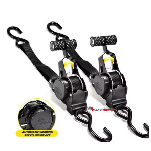 Automatik Zurrgurt 2 Set  3.30 m x 25mm mit S-Haken Ratsche Strap